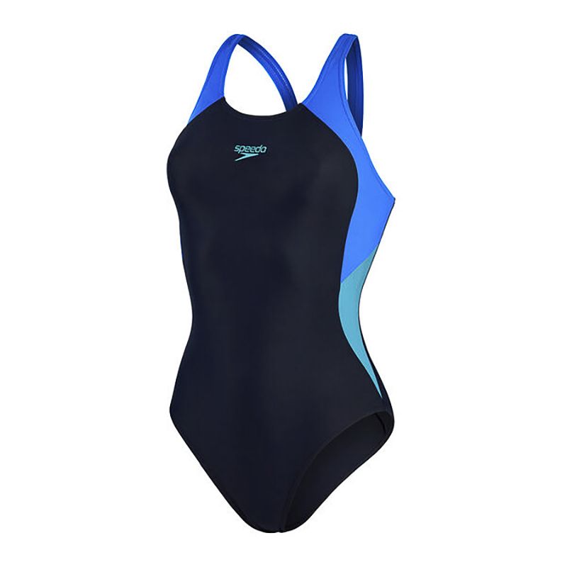 navy and blue Speedo Women's swimsuit with a Muscleback design from O'Neills