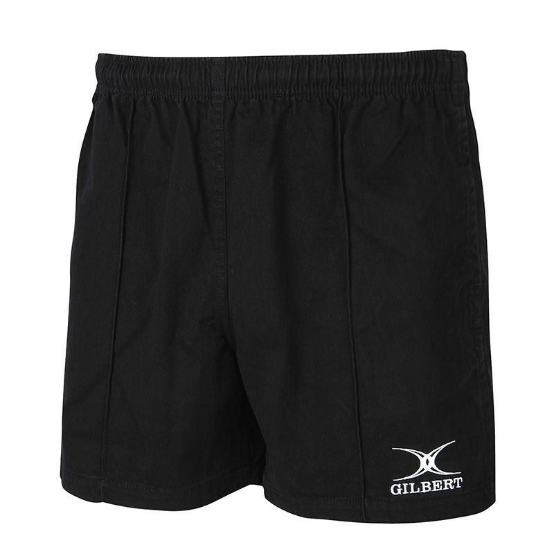Men's Black Gilbert Kiwi Pro Match Shorts, with pockets and an elasticated waist with draw cord from O'Neills.