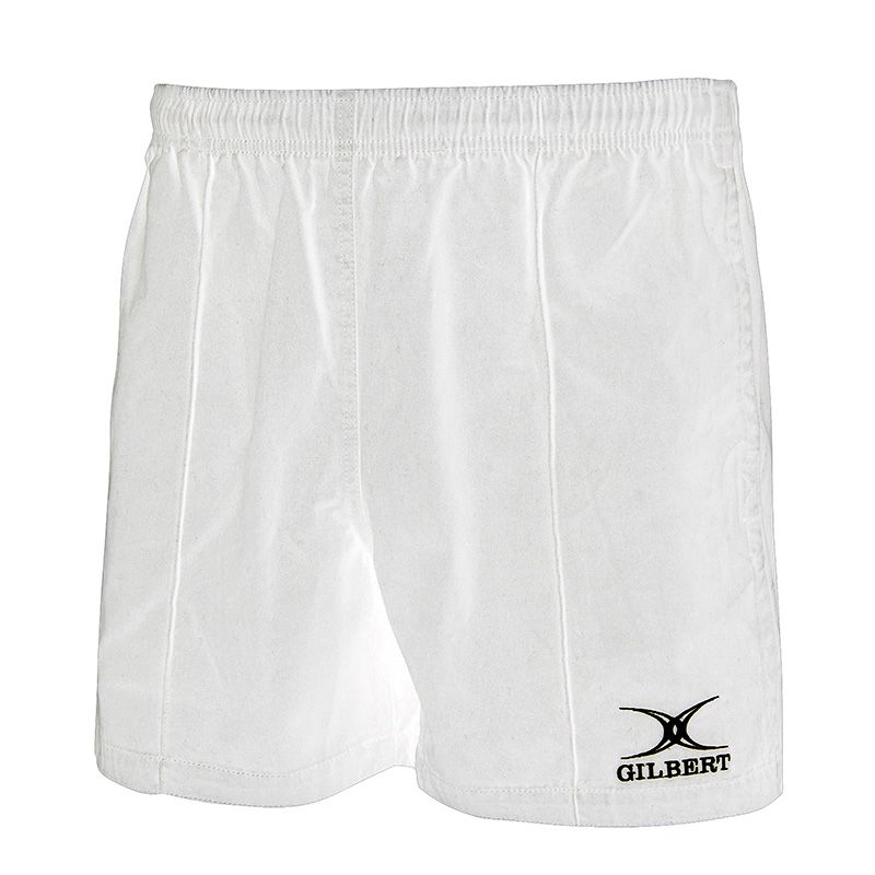 Men's White Gilbert Kiwi Pro Match Shorts, with pockets and an elasticated waist with draw cord from O'Neills.