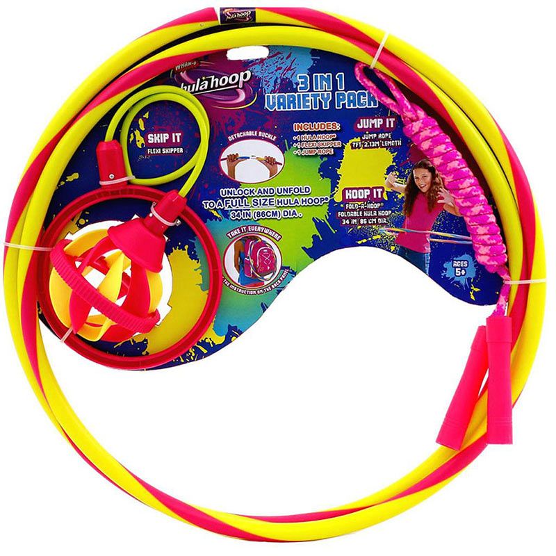 pink and yellow WHAM-O foldable hula hoop from O'Neills
