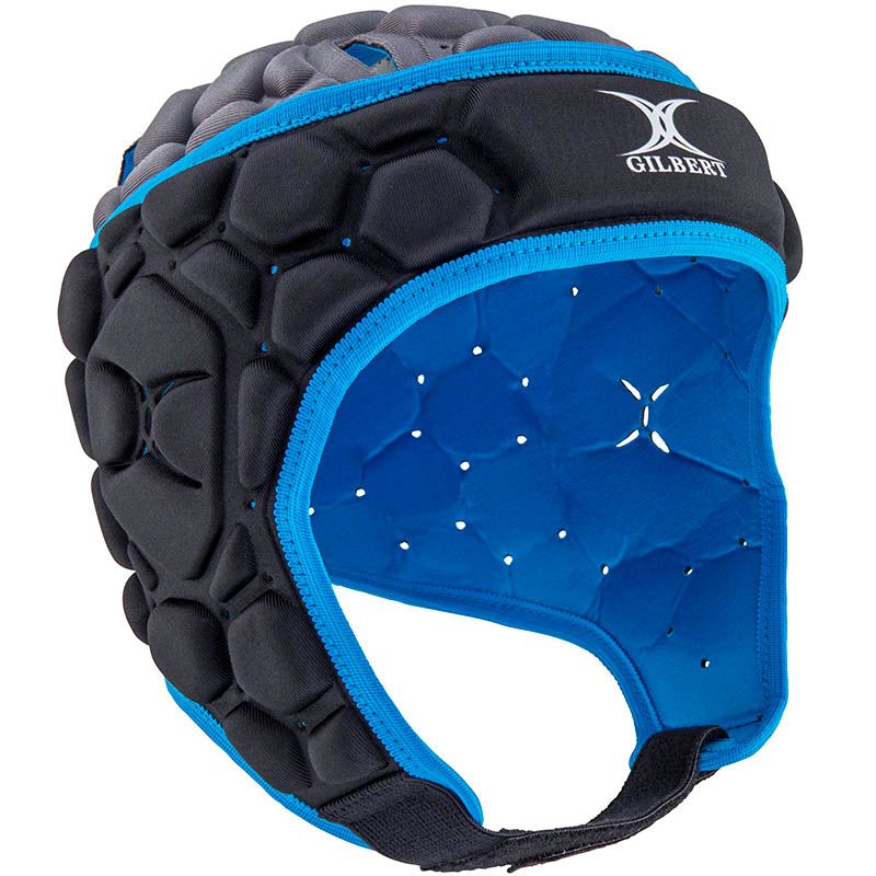 Kids' Black and Blue Gilbert Falcon 200 Headguard, with hex padding from O'Neills.