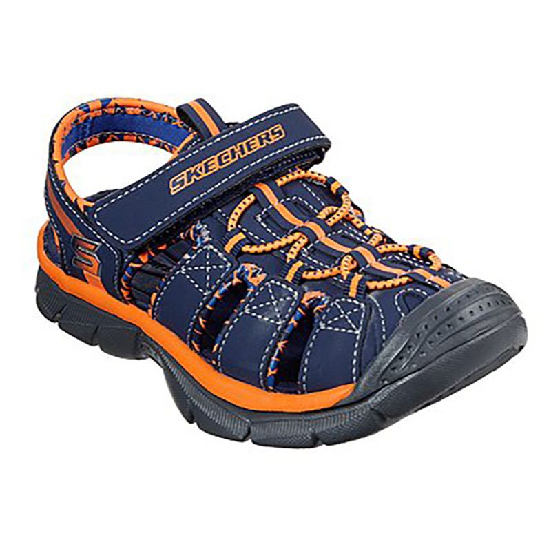 Skechers Kids' Relix Trophix Junior Sandals Navy / Orange