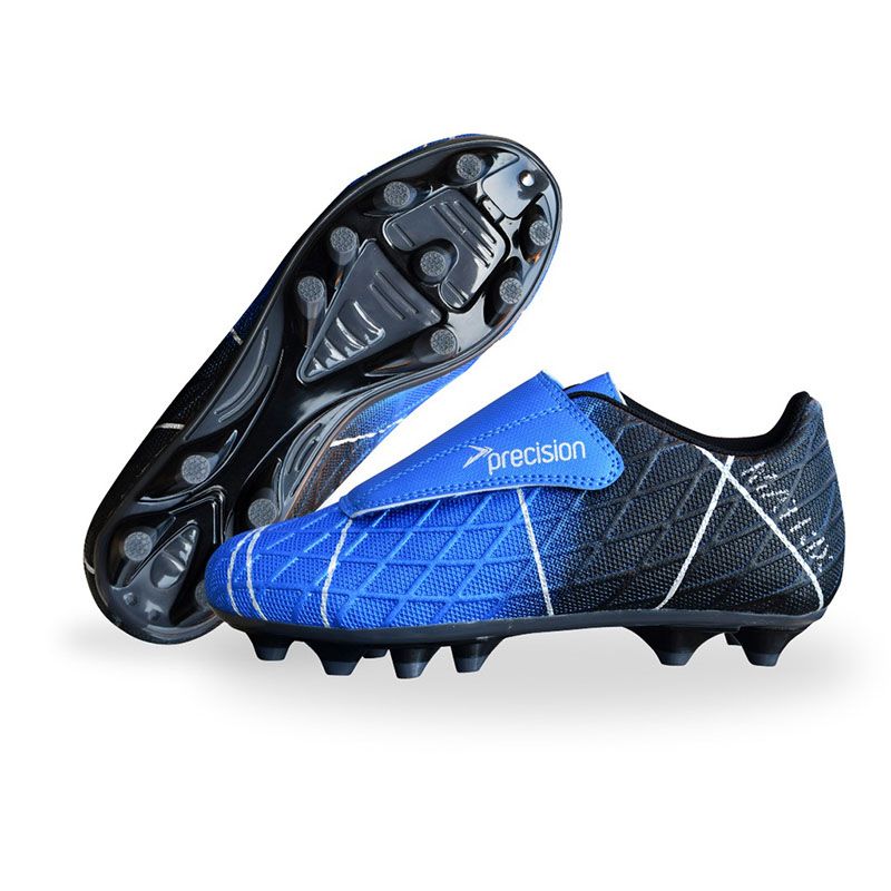 Blue and Black Kids' Precision Matrix Firm Ground Velcro Junior Football Boots from O'Neills
