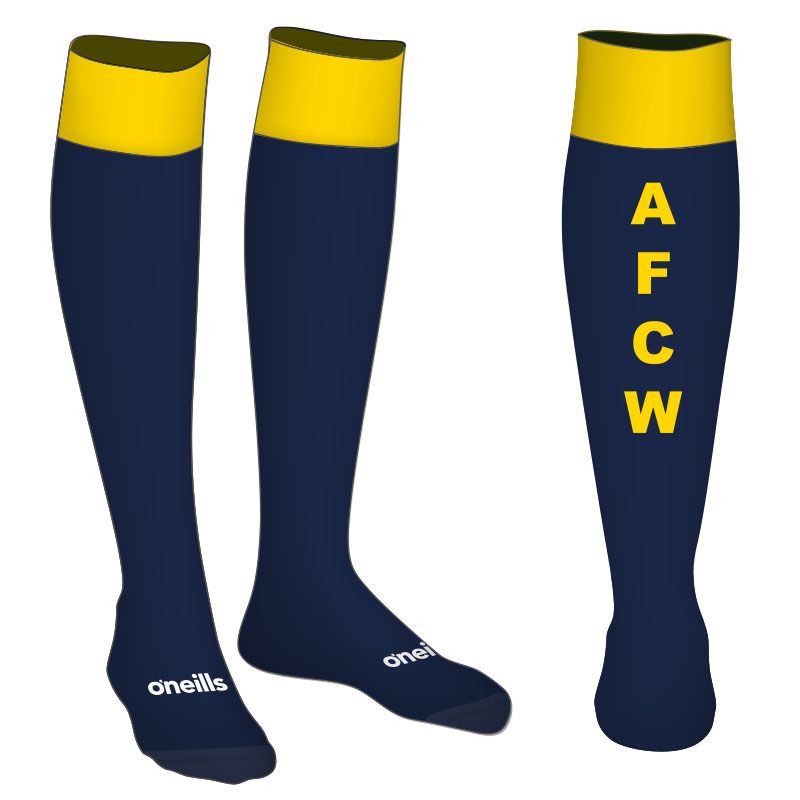 AFC Walcountians Kids' Koolite Max Premium Socks Marine / Yellow