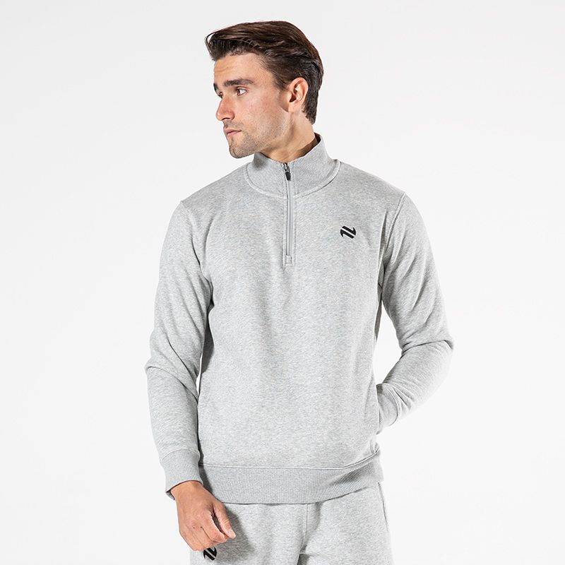 Grey Men’s Evolve Fleece half zip sweatshirt with ribbed collar and two side pockets by O’Neills.