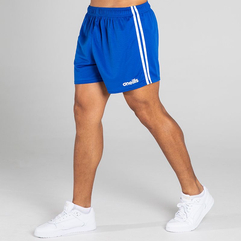 Royal Blue/White Men's Mourne Shorts with 2 stripe detail on side of legs by O'Neills. 