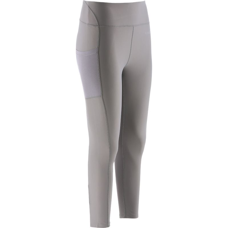 Dark Grey girls 7/8 sports leggings with mesh side pockets by O’Neills.