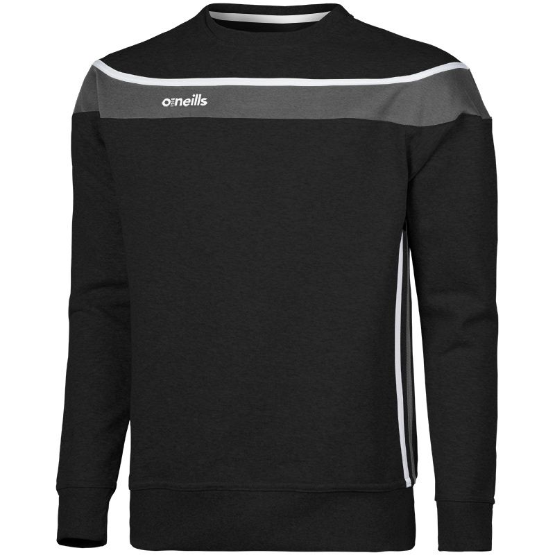 Men's Auckland Fleece Crew Neck Sweatshirt Black / Grey / White