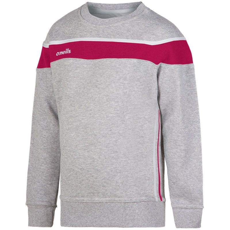 Kids' Auckland Fleece Crew Neck Sweatshirt Sweatshirt Grey / Maroon / White