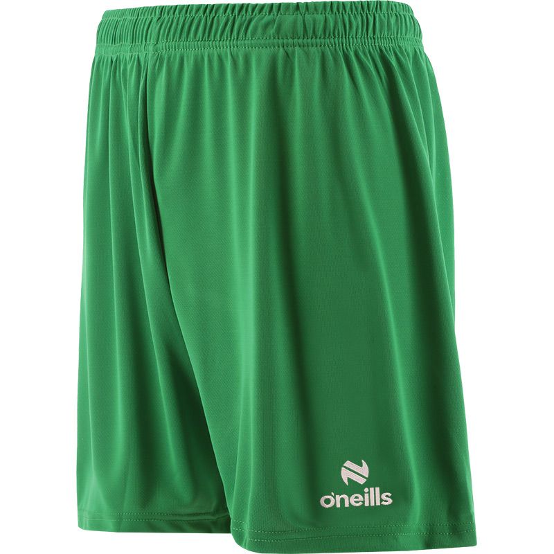 Green Kid's Aztec Soccer Shorts with elasticated waistband and O’Neills branding.