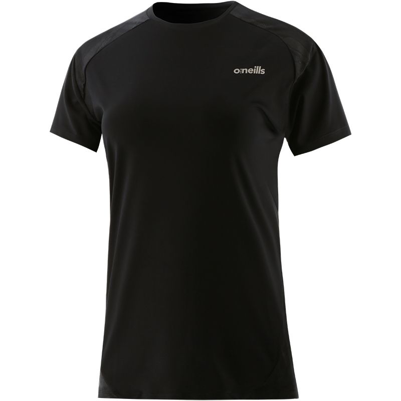 Black Cassie kids’ t-shirt with reflective print from O’Neills.