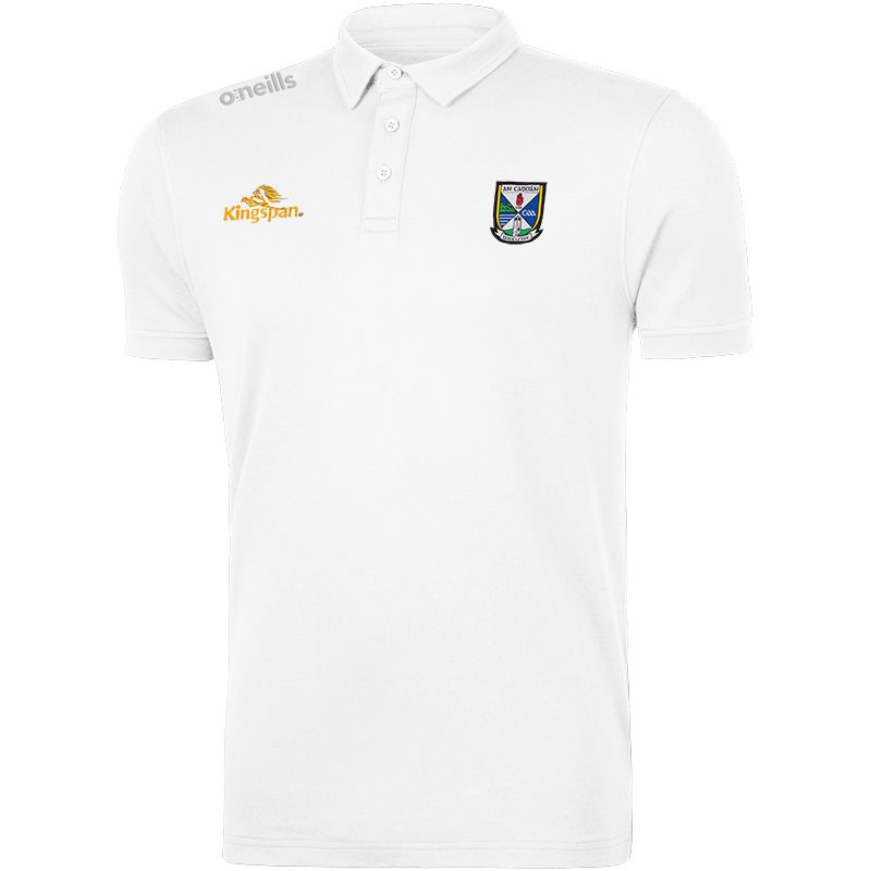 Cavan GAA White Pima Cotton Polo with County crest from O'Neills.