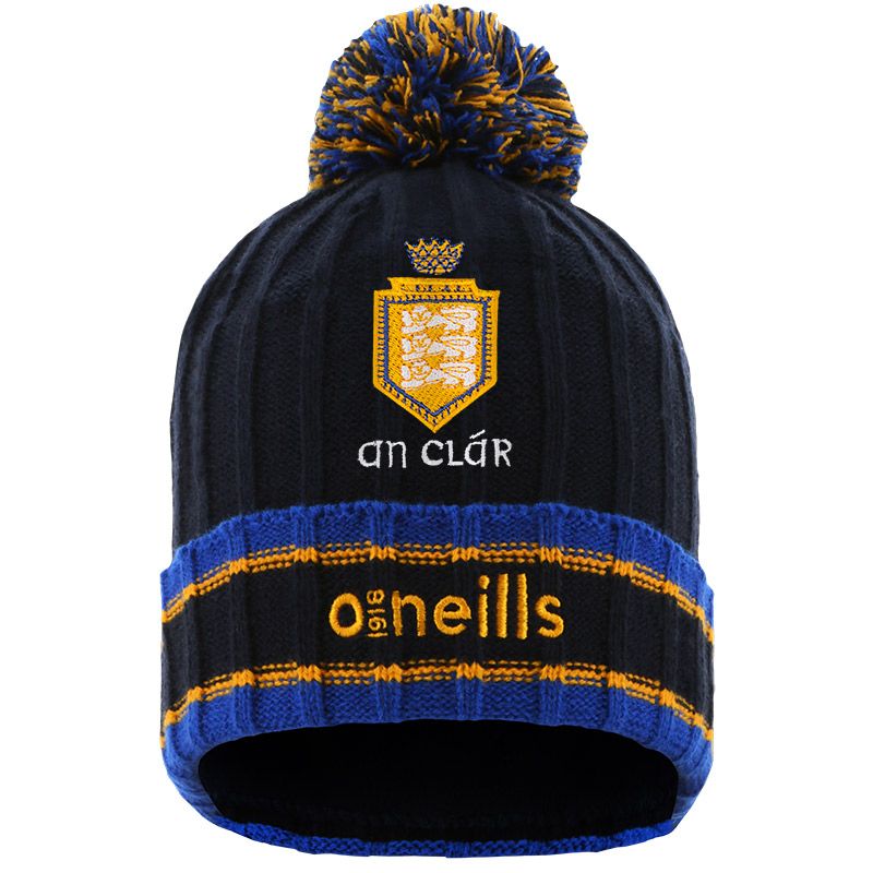 Navy men's Clare Darcy knit bobble hat with large pom-pom by O’Neills.