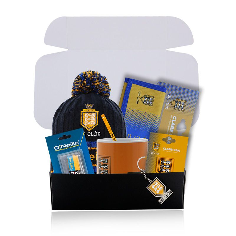 Clare GAA Gift Box with Clare accessories packaged in a gift box by O’Neills.