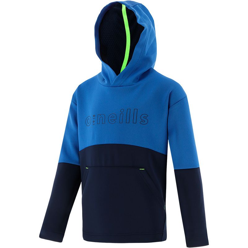 Blue Kid’s Hybrid Pullover Hoodie with kangaroo pocket and O’Neills 3D branding on the chest.