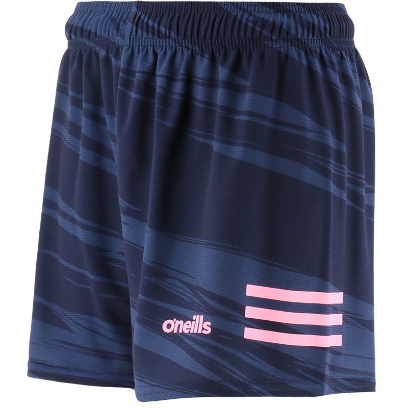 Kid's Marine/Pink Connell Printed Gaelic Training Shorts with a Subtle all-over design from O'Neills.
