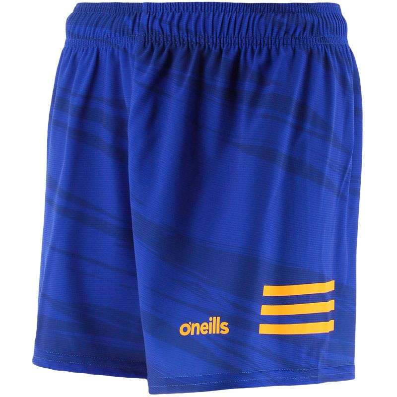 Royal Blue/Amber Kids' Connell Printed Gaelic Training Shorts from O'Neills.