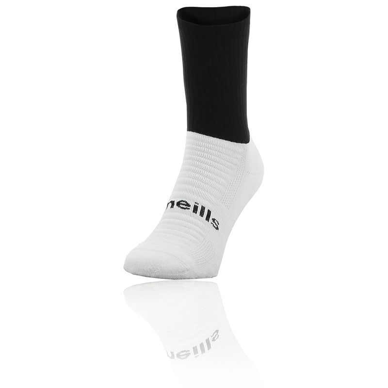 black and white Koolite Max Midi socks infused with COOLMAX ® technology from O'Neills
