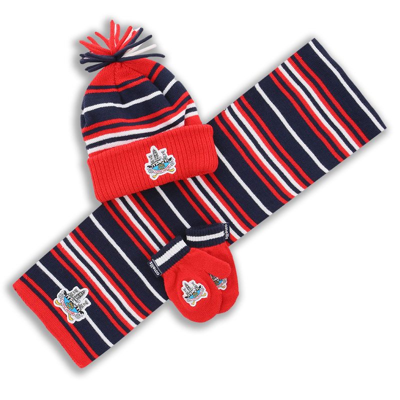 Cork Kids' Alex Hat, Scarf and Glove Set Marine / Red / White