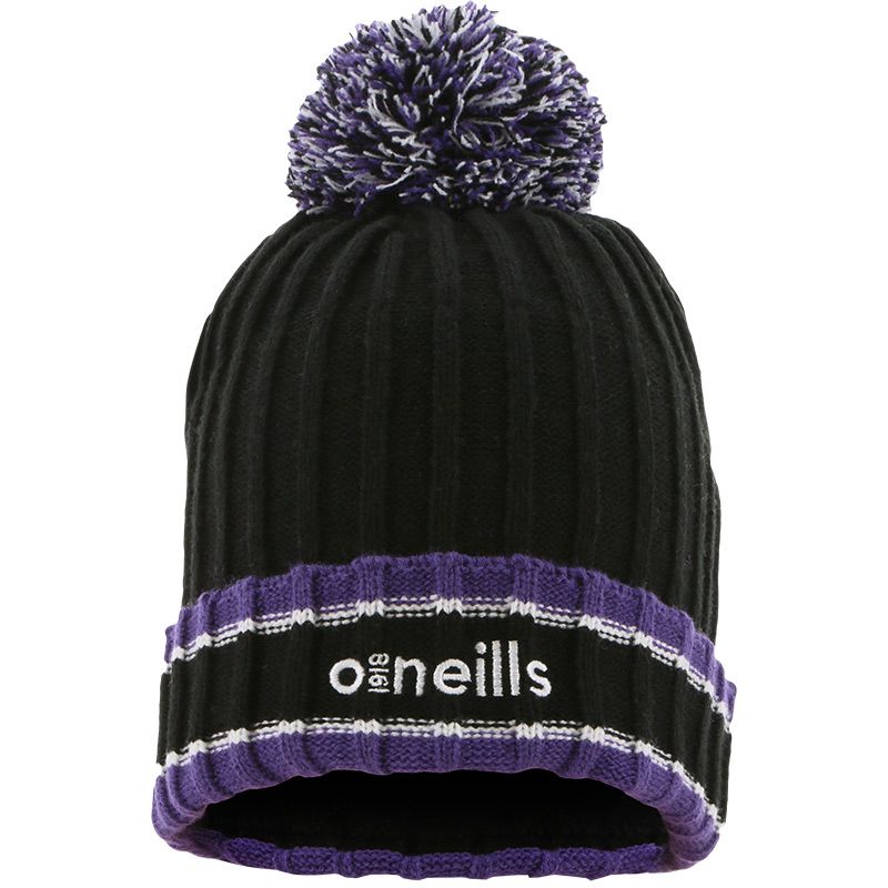 Black and Purple Darcy knit bobble hat with large pom-pom by O’Neills.