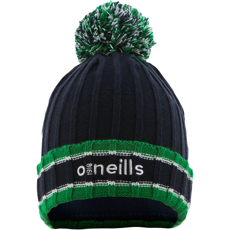 Marine / Green / White Darcy knit bobble hat with large pom-pom by O’Neills.