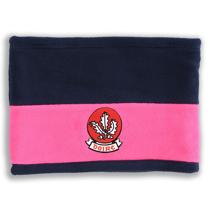 Derry GAA Harlem Reversible Fleece Snood Marine / Knockout Pink / White