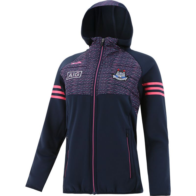 Marine and Pink Women’s Harlem Dublin GAA padded jacket with zip pockets by O’Neills.
