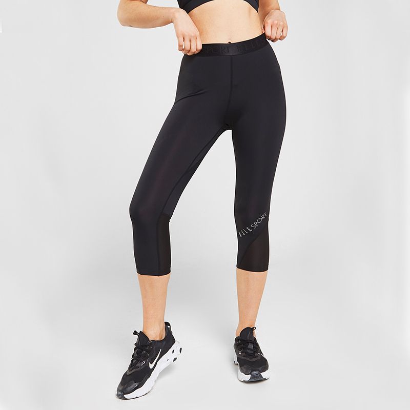 High Waist Cropped Leggings Black 