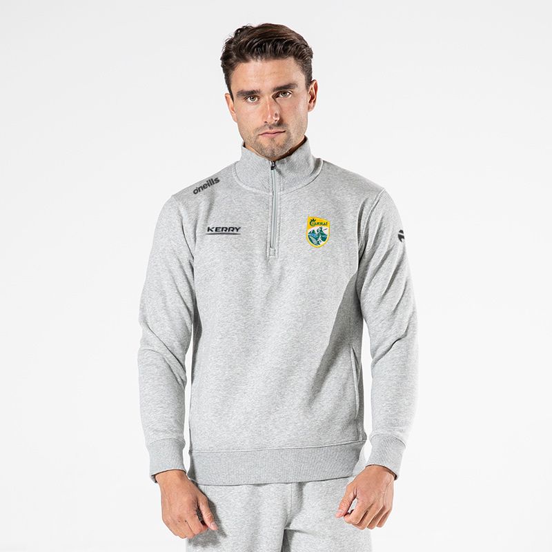 Grey Men’s Kerry GAA Evolve Fleece half zip with side pockets and Kerry GAA crest by O’Neills.