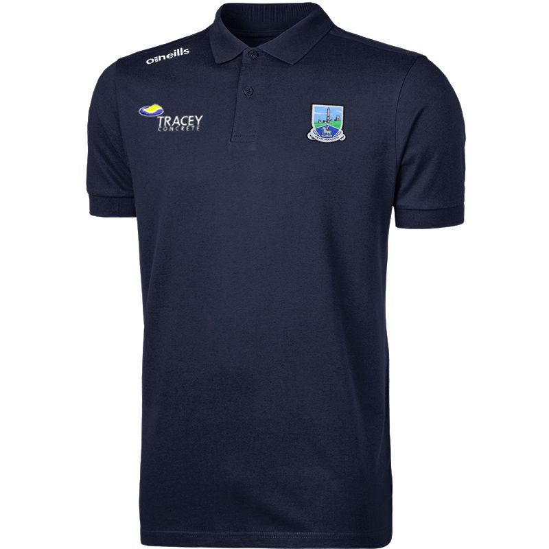 Fermanagh men's navy Portugal polo with crest and sponsor detail from O'Neills.