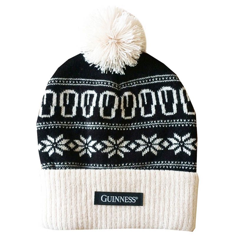 Black and cream Guinness bobble hat from O'Neills.