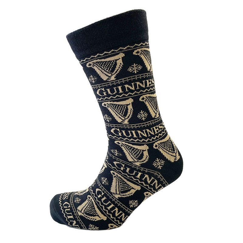  Black / Gold Guinness Men's Christmas Socks from O'Neills.