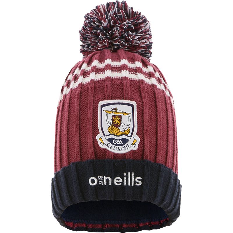 Kid's Maroon Galway GAA Peak Bobble Hat with County Crest by O’Neills.