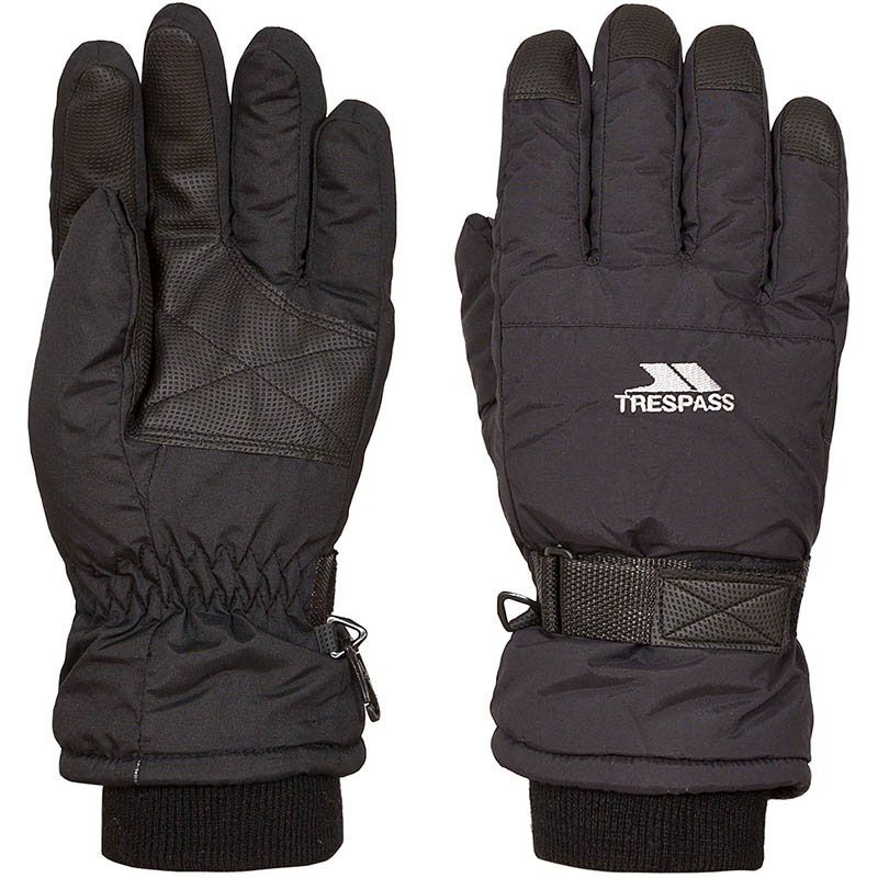  Black Trespass Gohan II Unisex Ski Gloves, with an Adjustable Wrist Strap from o'neills.