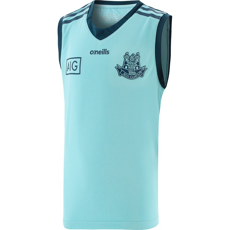 Blue Kid's Dublin GAA Vest with three stripes on the shoulders by O’Neills. 