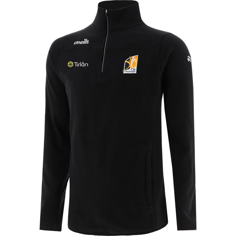 Black Men’s Kilkenny GAA Harlow Micro Fleece Half Zip Top with two zip pockets and Kilkenny GAA crest by O’Neills.