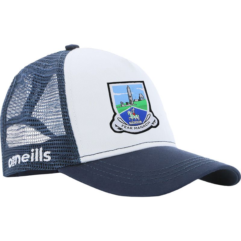 Trucker cap with Fermanagh GAA crest, protective peak and mesh panel at the back by O’Neills.