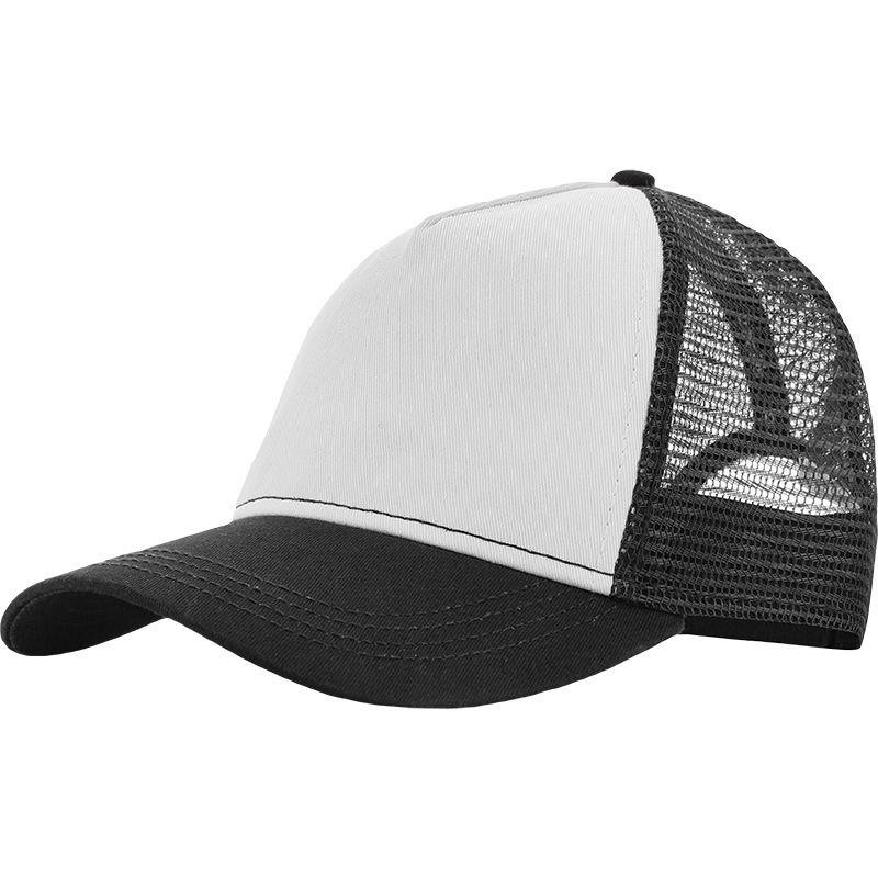 Black and White trucker cap with protective peak and mesh panel at the back by O’Neills.