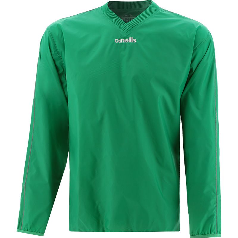 Green Men's Hurricane Pullover Windcheater with side pockets and v neck collar by O’Neills.