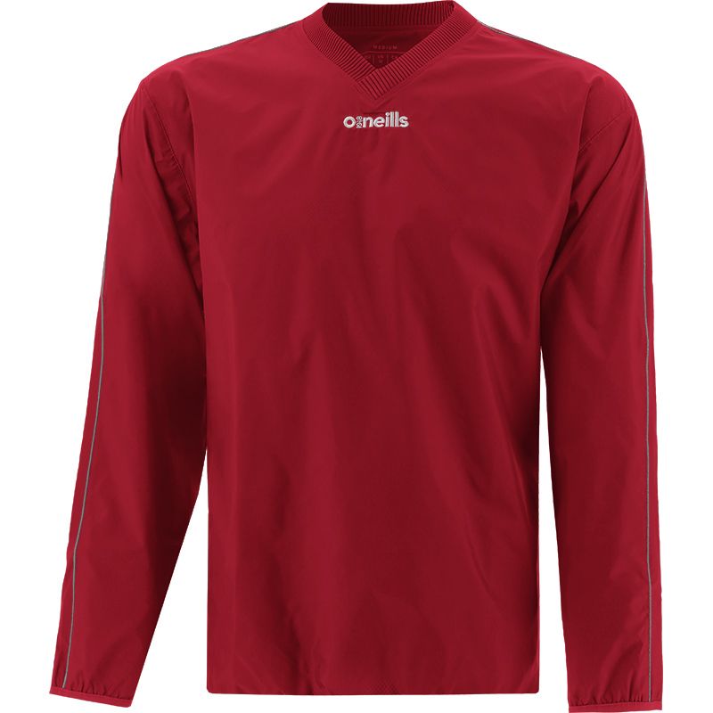Red Men's Hurricane Pullover Windcheater with side pockets and v neck collar by O’Neills