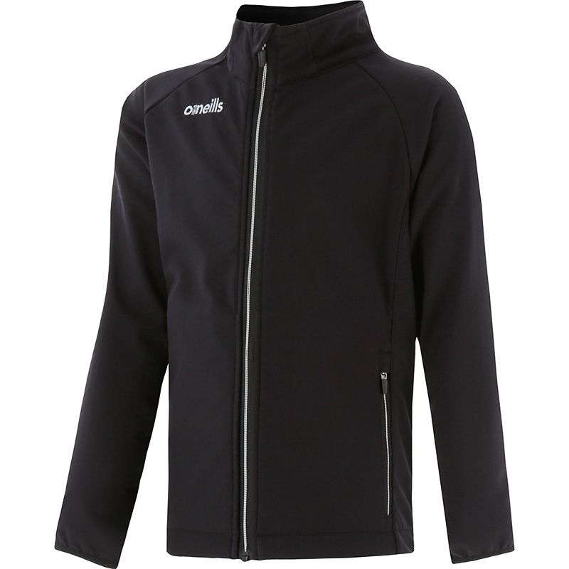Kid's Black Idaho softshell jacket with two side zip pockets by O’Neills.