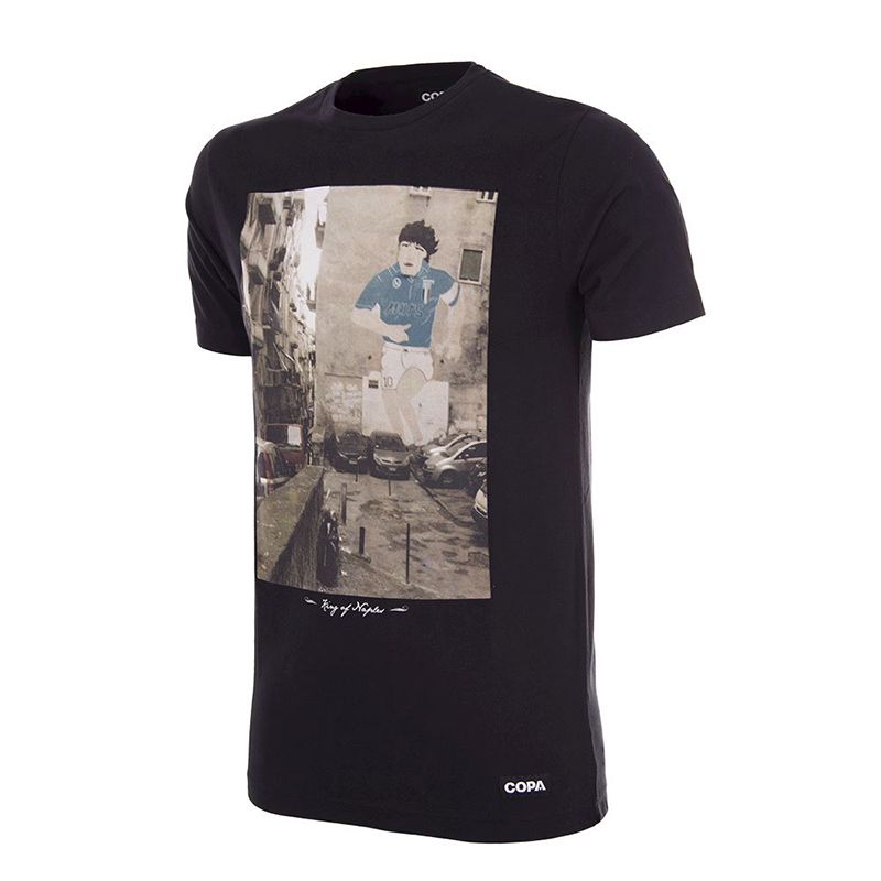 Black COPA King of Naples t-shirt with Diego Maradona painting from O'Neills.