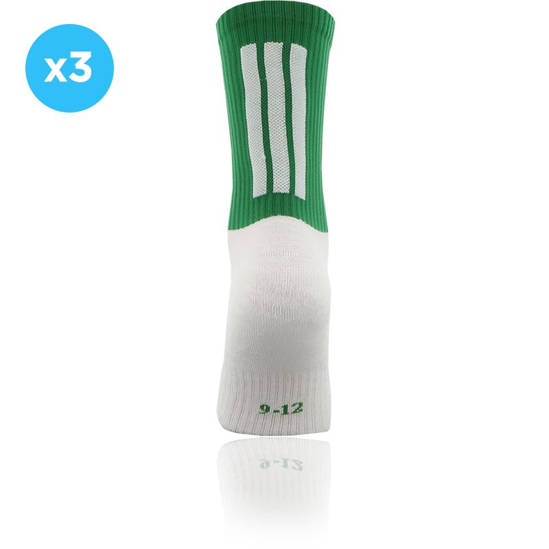 Green / White Koolite Max Grip 3 Pack socks with sole and heel traction from oneills.com