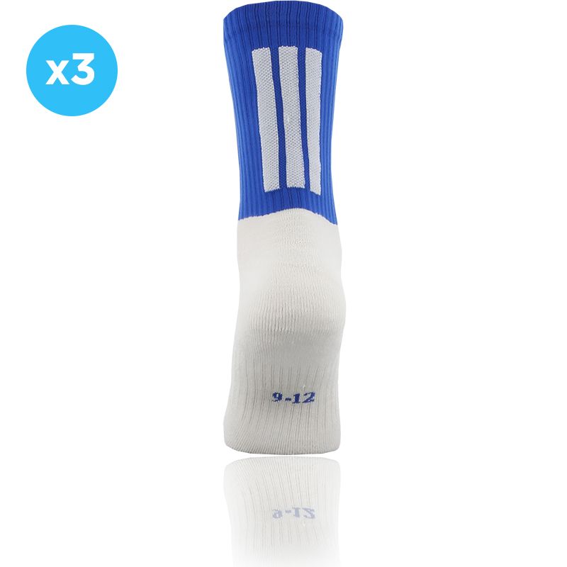 Royal / White Koolite Max Grip 3 Pack socks with sole and heel traction from oneills.com