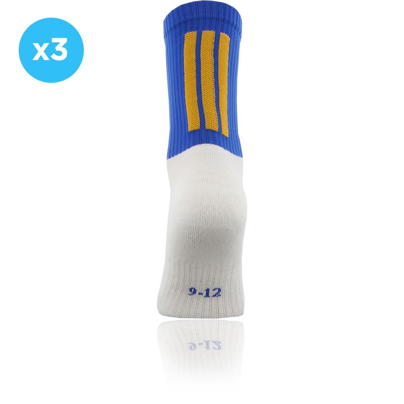 Royal and amber Koolite Max Midi Socks 3 Pack infused with COOLMAX® technology from O'Neills