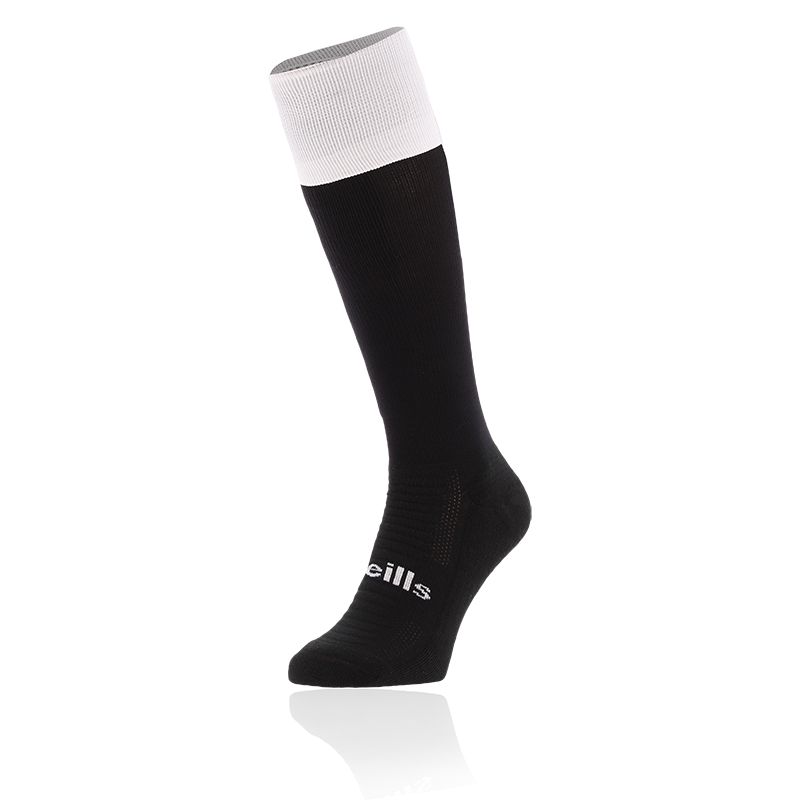 Black Koolite Max Elite Long Sports Socks with extra long turnover top by O’Neills. 