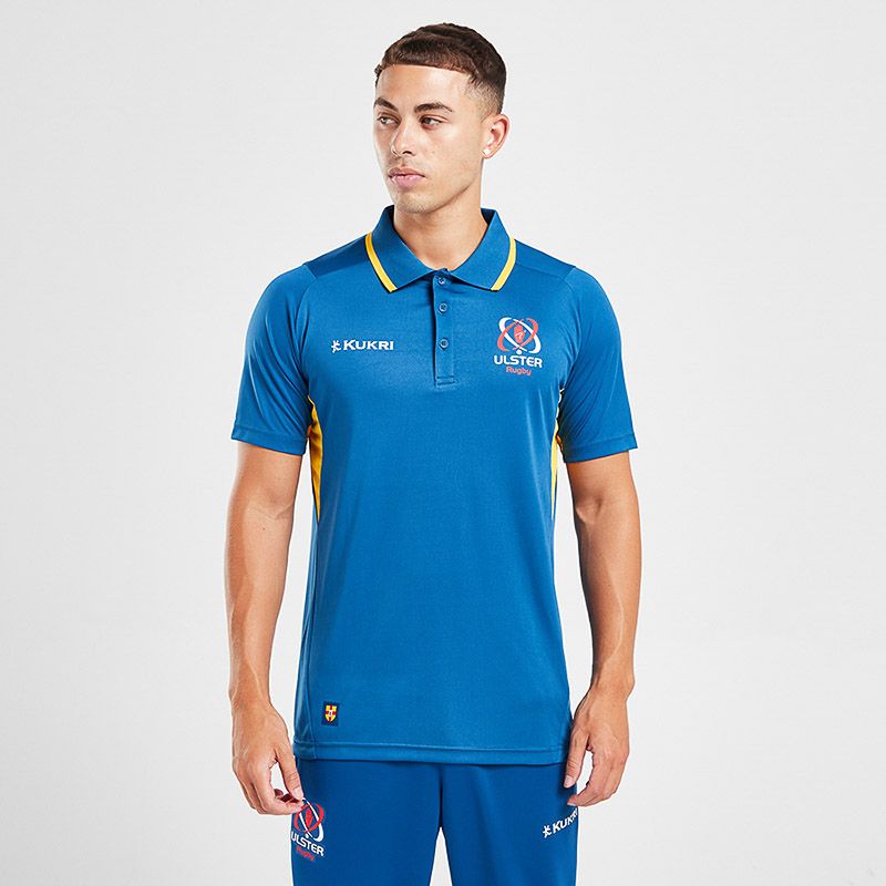 Men's Blue Ulster Rugby 23/24 Technical Polo Shirt from O'Neills.