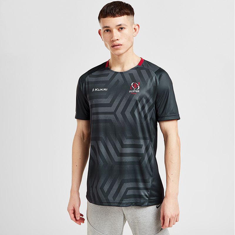 Dark grey Ulster Rugby Capsule Tech T-Shirt with mesh back panel from O'Neill's.
