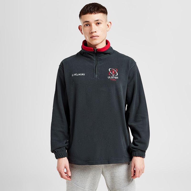 Grey Kids' Ulster Rugby Capsule Retro Fleece with embroidered Kukri logo and Ulster Rugby Crest from O'Neill's