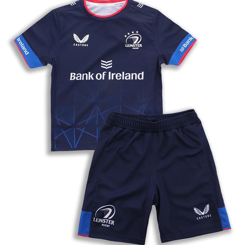 Navy Castore Leinster Rugby Kids' Mini Kit with jersey and shorts from O'Neill's.